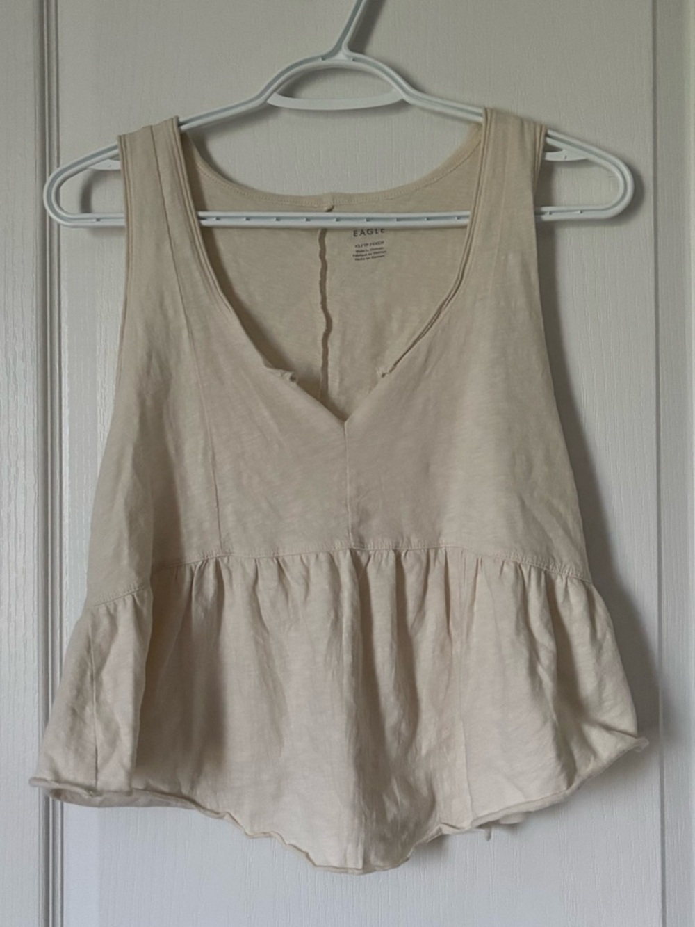 American Eagle Cotton Peplum Tank Top